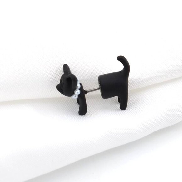 Deb Dee Dee Cutie Black Cat 3D Kitty Earrings Gift Packaged - Picture 5 of 11